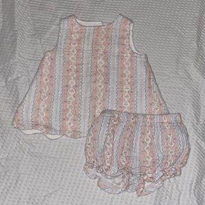 Angel Dear Pink and Blue Striped 2 Piece Set